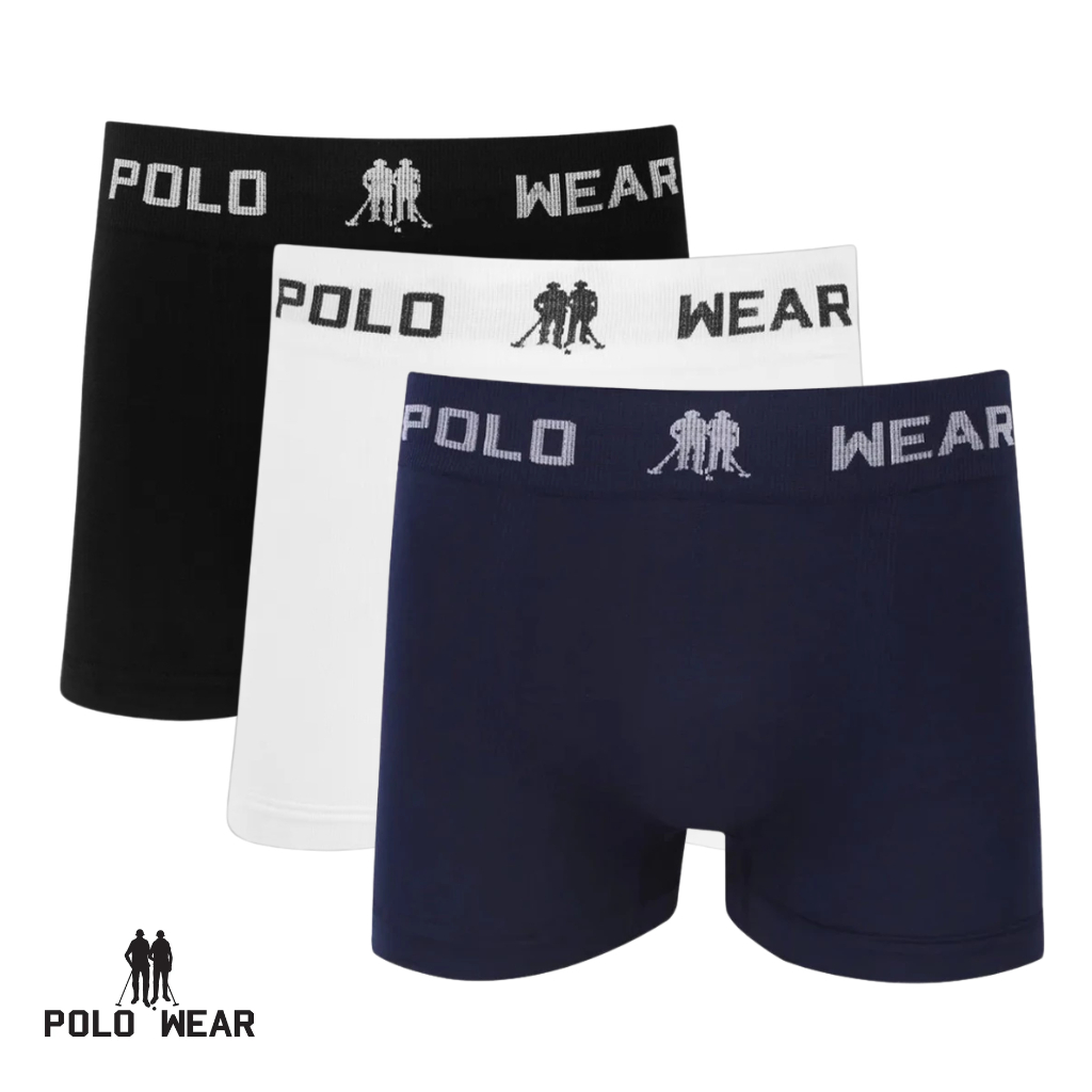 Kit 3 Cuecas Polo Wear Box Masculina Original Microfibra sem Costura