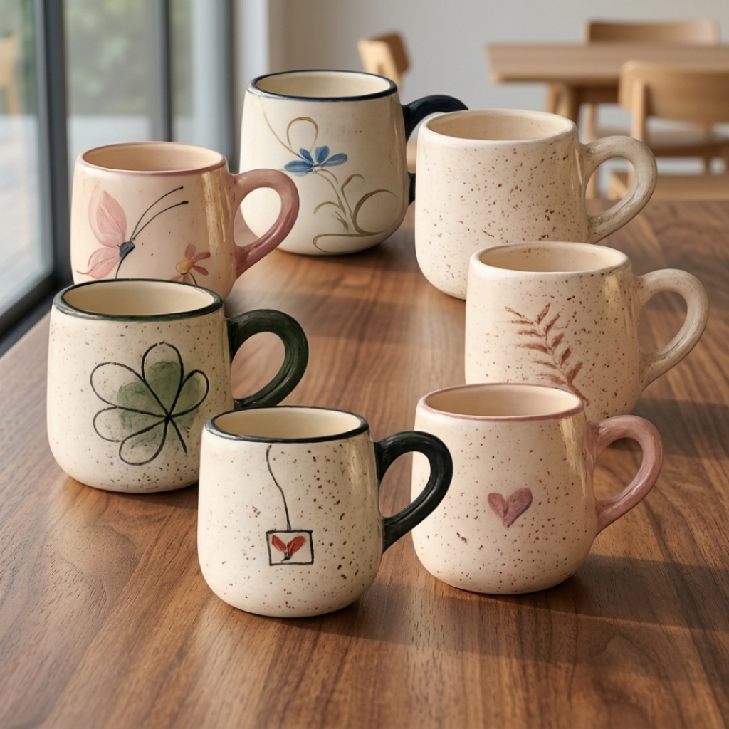 Caneca Xícara Café Bojuda | Capacidade 100ml | Cerâmica Artesanal