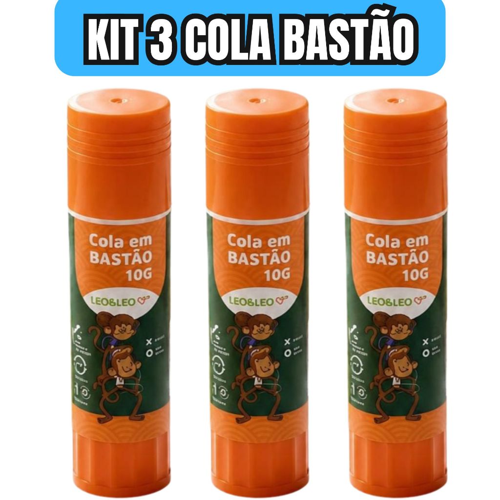 Cola em Bastão Escolar 10g Lavável /  Papelaria Infantil / Escritório