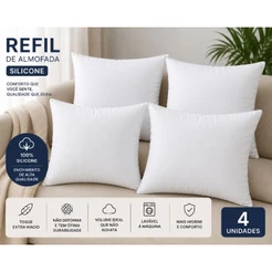 Kit 4 Refil Enchimento Silicone 50x50 Cm para Almofadas