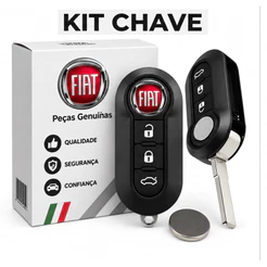 Chave Fiat Canivete Bravo 500 Punto Strada Siena Palio Carcaça Botões Brancos