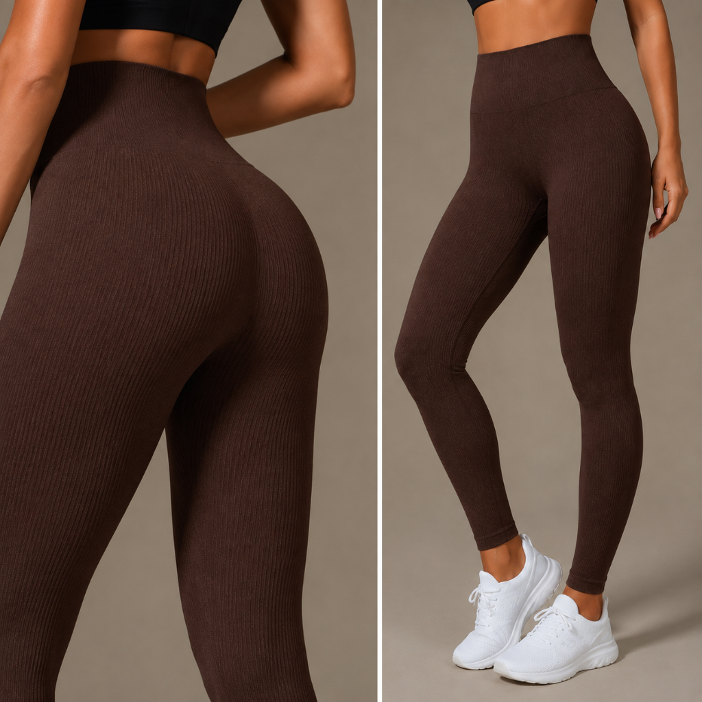 Legging Fitness Canelada Poliamida Cintura Alta Zero Transparência Academia Moda Feminina