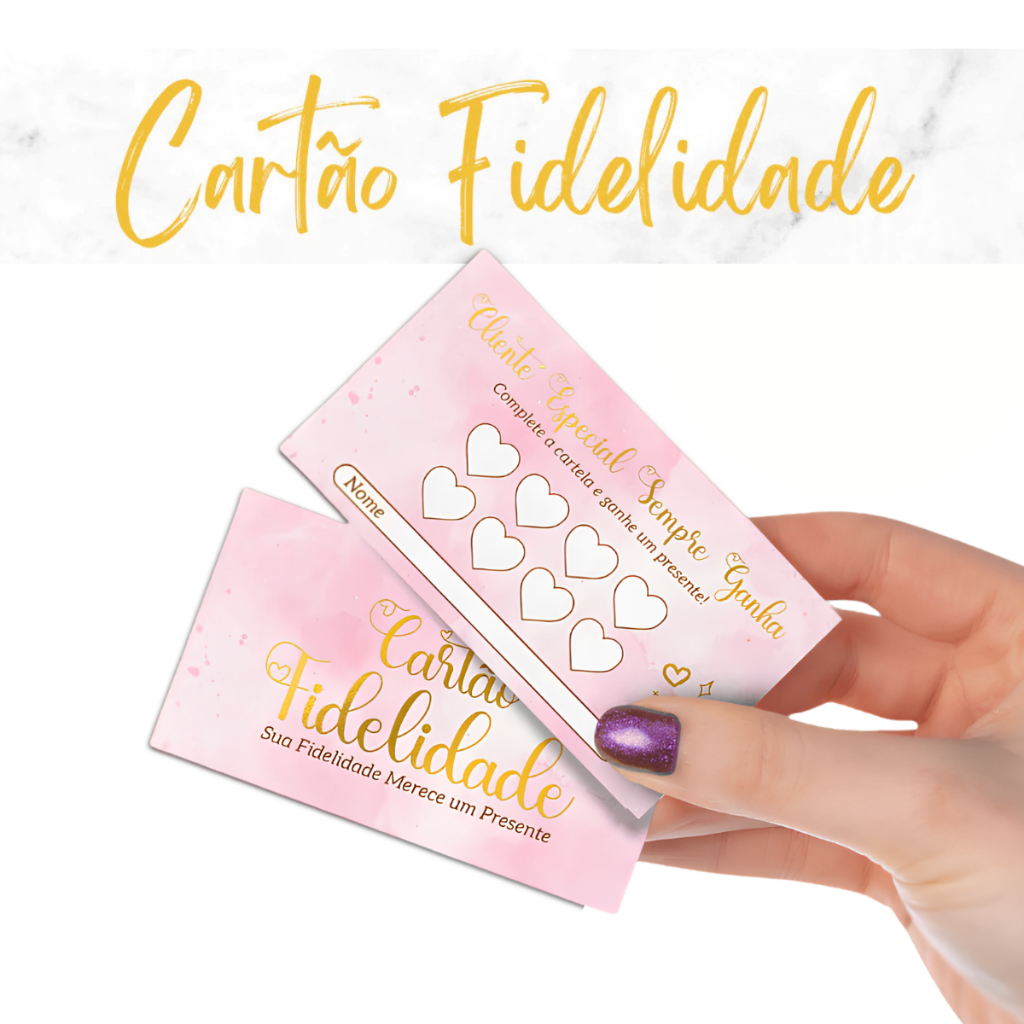 1000 Cartões Fidelidade Personalizados 4x4 Couchê 250g Verniz Criamos Sua Arte