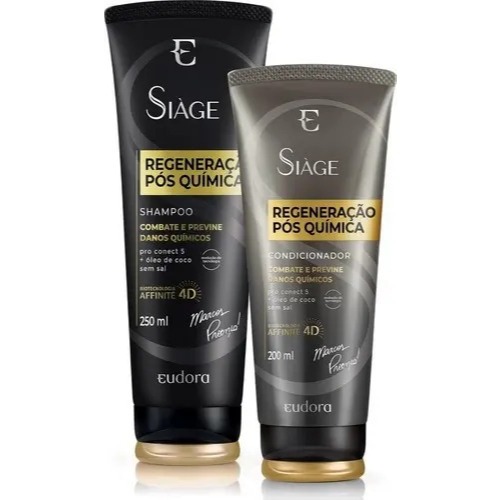 Kit Eudora Siage Regeneração Pós Química Shampoo 250ml + Condicionador 200ml