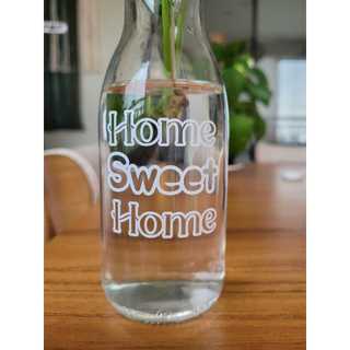 Garrafinha de Vidro Decorativa Home Sweet Home Vaso para Plantas