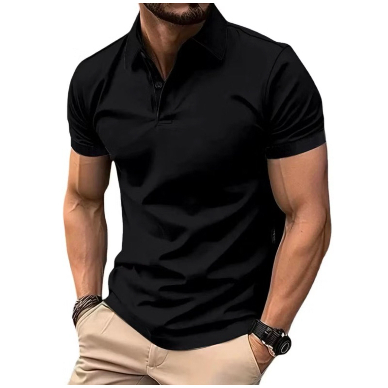 No.29 Camisa Polo Masculina Tecido Gelado com Elastano Respirável Confortável Manga Curta
