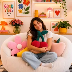 Almofadas Decorativas De Pelúcia Cereja Flor Margarida Maça Quarto De Bebê Infantil Para Sofá Sala