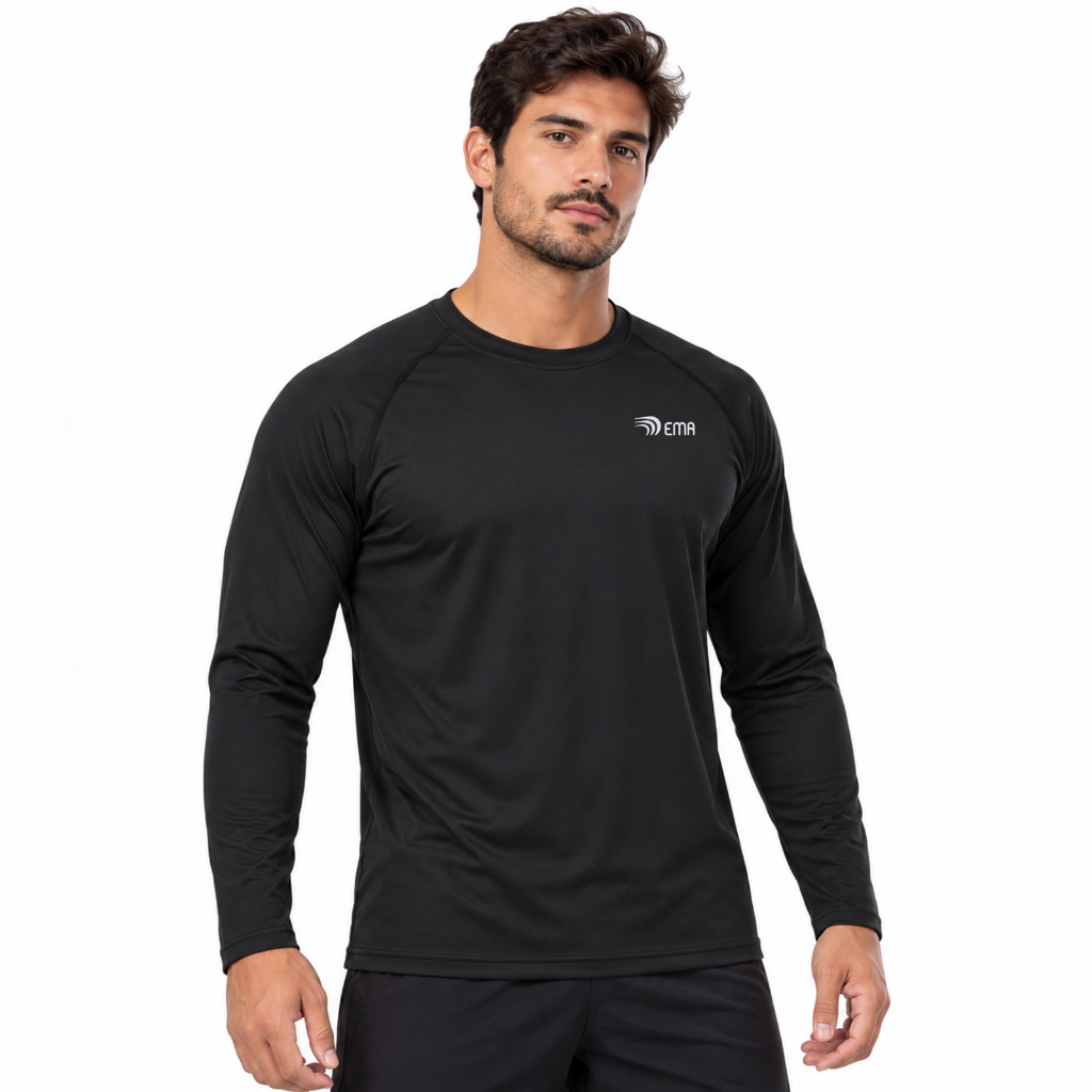 Camisa Térmica Masculina Manga Longa UV50+ Poliamida Elastano Proteção Solar Academia Pesca DEMA