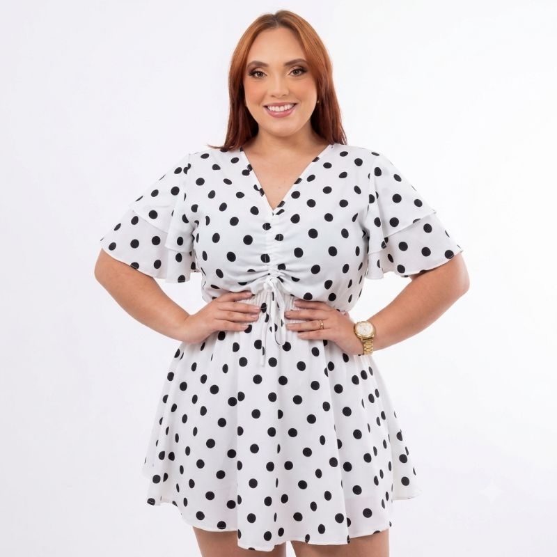 Vestido Macaquinho Plus Size Vestido Com Short Por Baixo