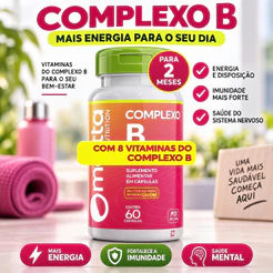 COMPLEXO B CONCENTRADO COM 8 VITAMINAS - B1, B2, B3, B5, B6, B7, B9 e B12 - 1 AO DIA 60 CÁPSULAS - MALTTA NUTRITION