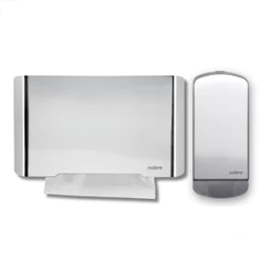 Kit Dispenser Saboneteira Inox 800ml + Porta Papel Tolha Toalheiro Inox Nobre Select Escovado