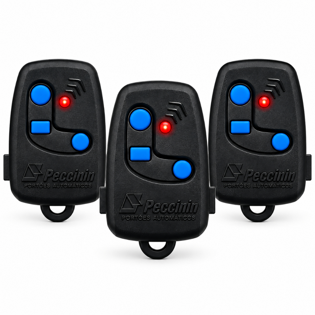 Kit 3 Controles Remoto para Portão Peccinin Nice Frequência 433,92 Tx 3C Preto