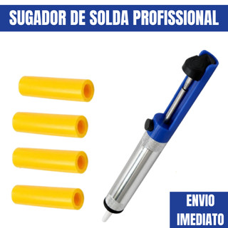 Sugador de solda profissional de alumínio + 4 camisinhas protetora de bico em silicone