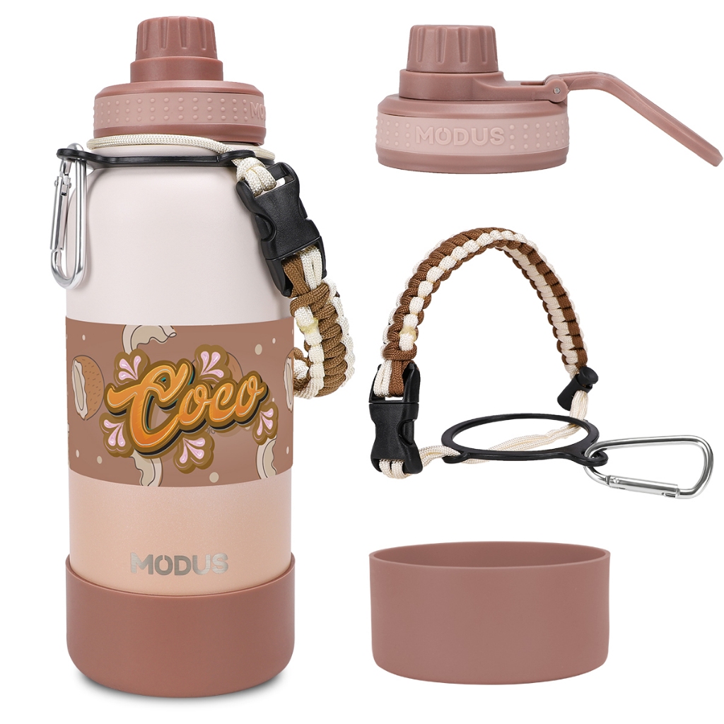 MODUS Garrafa Térmica 950ml Aço Inoxidável 304 Portátil Antivazamento Tampa Abertura Toque Quente/Frio Livre de BPA