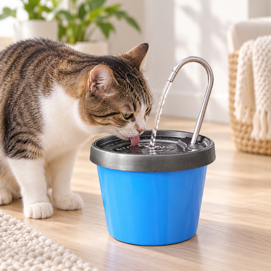Fonte Bebedouro Automático Para Gatos e Cachorro de 1.5 Litros com Torneira Inox