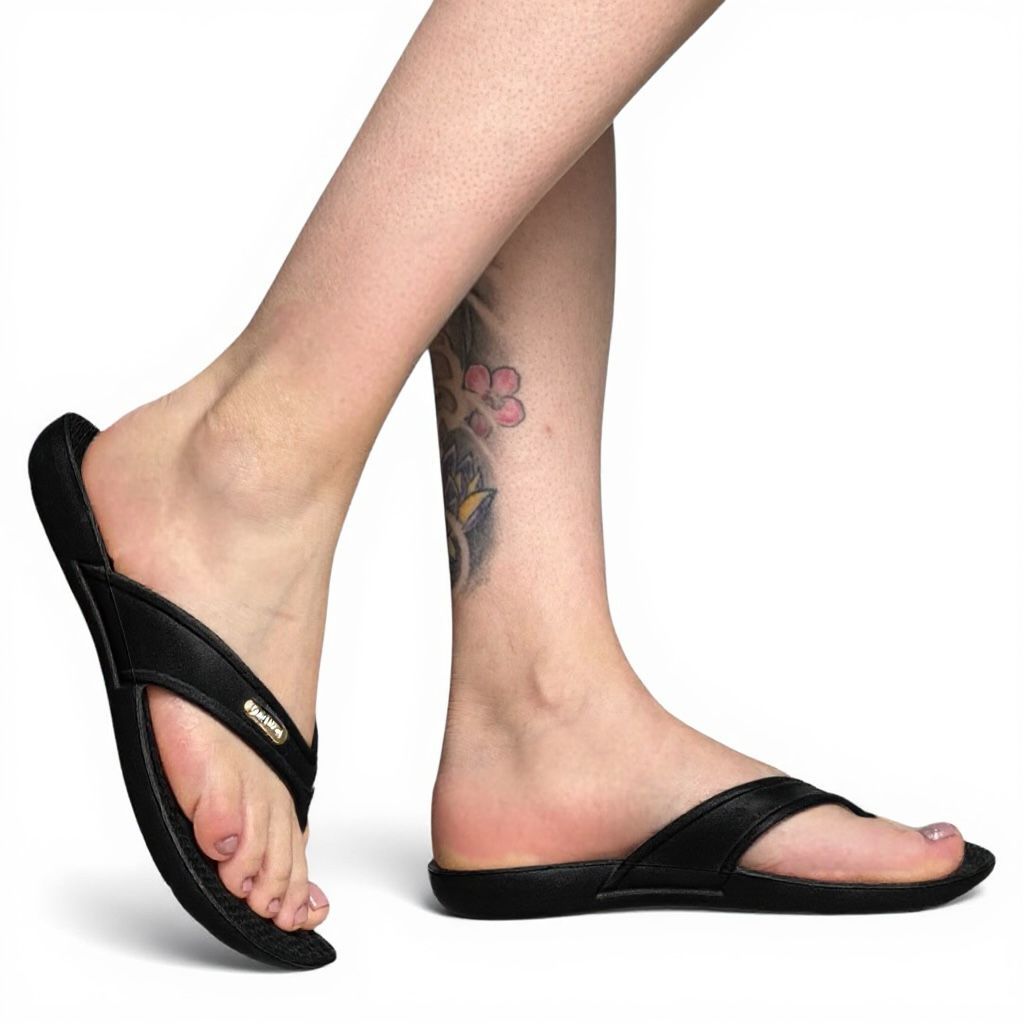 Chinelo Anatômico New Face Super Leve Esporão Fascite Plantar Preto 25901