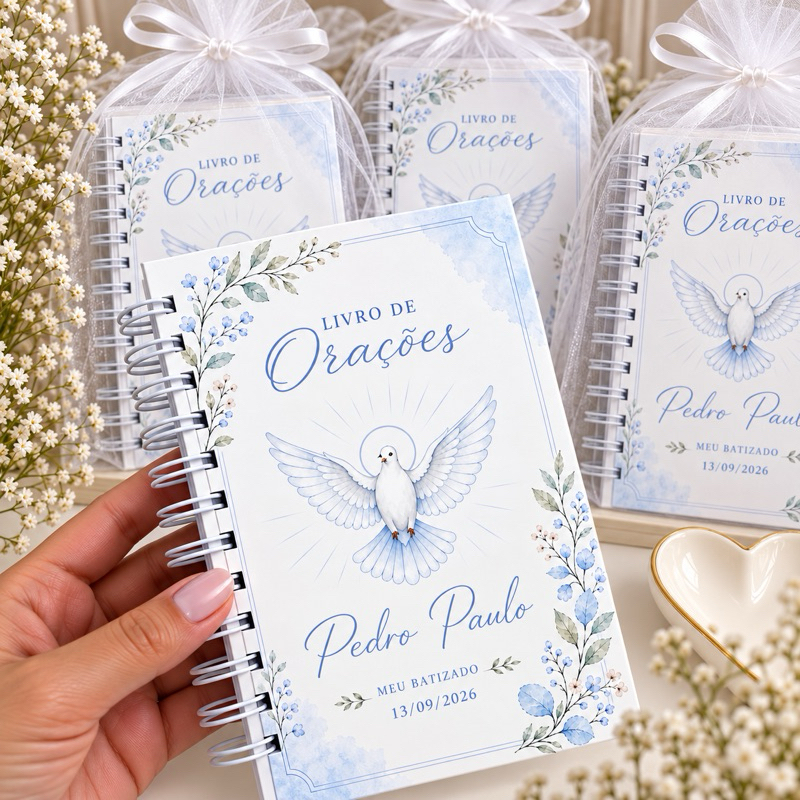 Livro de Orações Personalizados  lembrancinha de batizado Primeira Eucaristia Primeira Comunhão