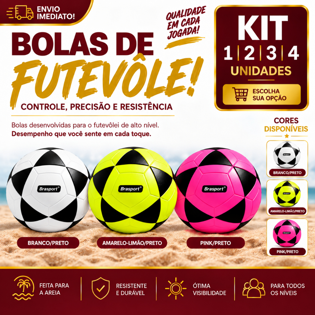 Bola Futevôlei 1/2/3/4 Praia Areia Profissional Treino Esporte Futebol Altinha Resistente Adulto Lazer Competição