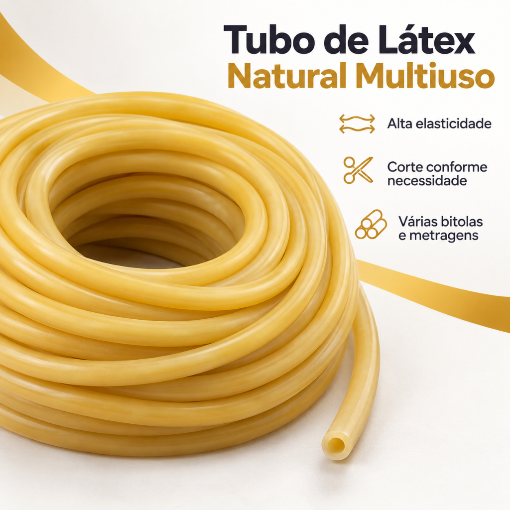 Tubo de Borracha Látex Nº 203 Garrote P/ Exercícios Alongamento Fisioterapia Estilingue Hospitais Laboratório Torniquete