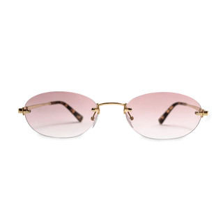Óculos de Sol Oval Napoli Tortoise Lente Rosa Unissex UV400 Sem Aro