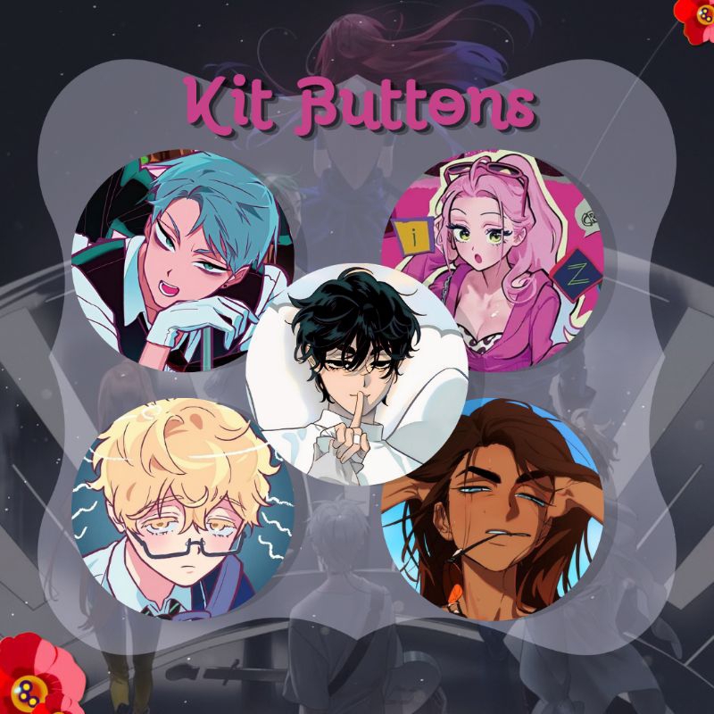 Kit 4 Buttons Alien Stage 4,5cm Todos os Personagens escolha o seu! - mizi, luka, till, ivan, hyuna, sua, pin botton
