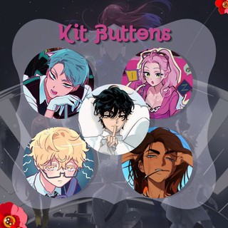 Kit 4 Buttons Alien Stage 4,5cm Todos os Personagens escolha o seu! - mizi, luka, till, ivan, hyuna, sua, pin botton