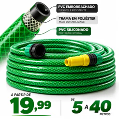 Mangueira Jardim 5 a 40 Metros Trançada Trila camada Verde