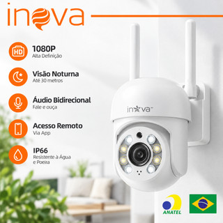 INOVA Prime Câmera de Segurança WiFi Externa PTZ 1080P 360° IP66 Visão Noturna ICSEE