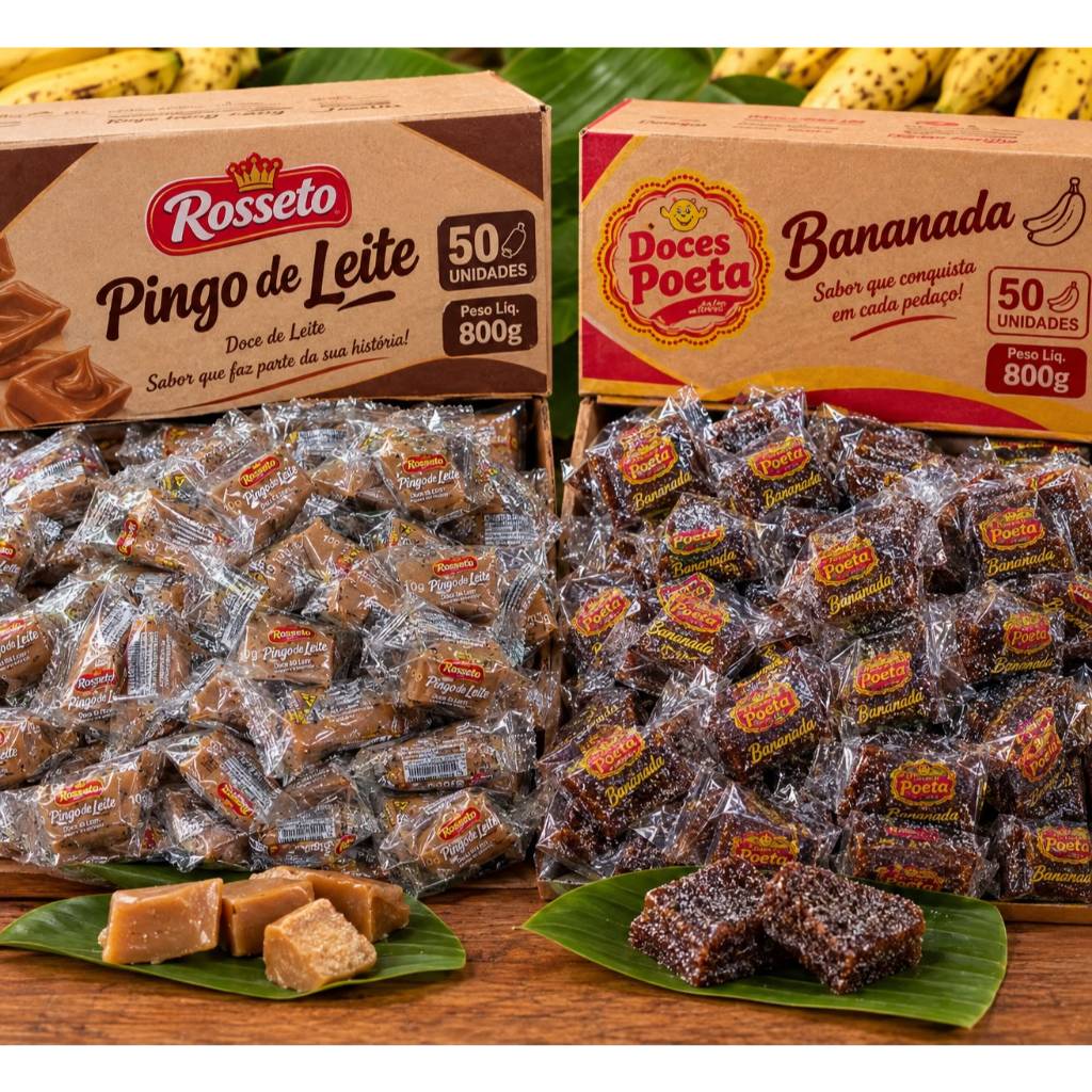 PINGO DE LEITE ROSSETO + BANANADA AÇUCARADA - POETA