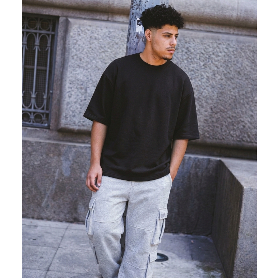 Camiseta Masculina Oversized Heavy Weight 240g Gola Alta 3cm Ribana Malhão Premium Unissex