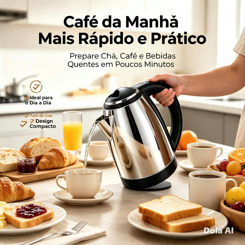 Chaleira Eletrica 110V / 220V 1.8 Litros Inox xaleira elétrica jarra base 360º graus chá café cafe cha