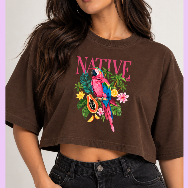 Cropped Blusa OverSized 100% Algodão Look Feminino Estampado Estiloso Tendencia