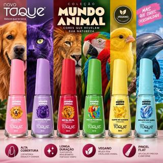 Kit 6 Esmaltes Novo Toque Coleção Mundo Animal - Lançamento