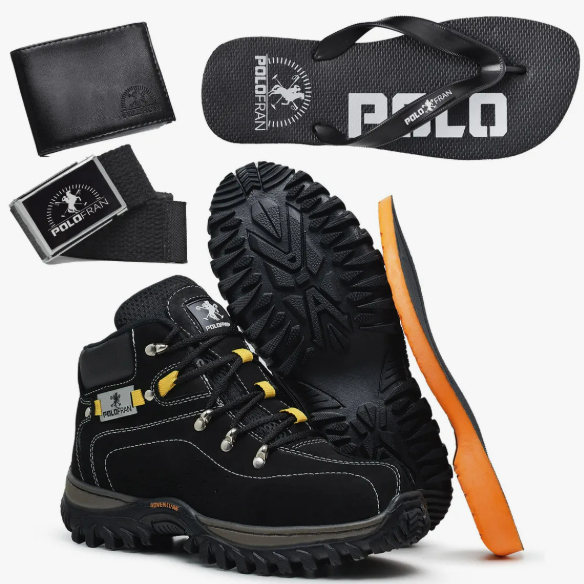 Kit Bota Masculina Adventure Coturno Botina + Acessórios