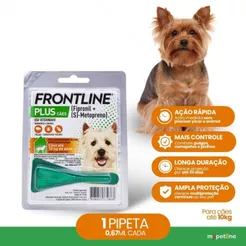Kit 2 Antipulgas e Carrapatos Frontline Plus para Cães de 1 a 10 Kg - 1 Pipeta - 0,67 mL