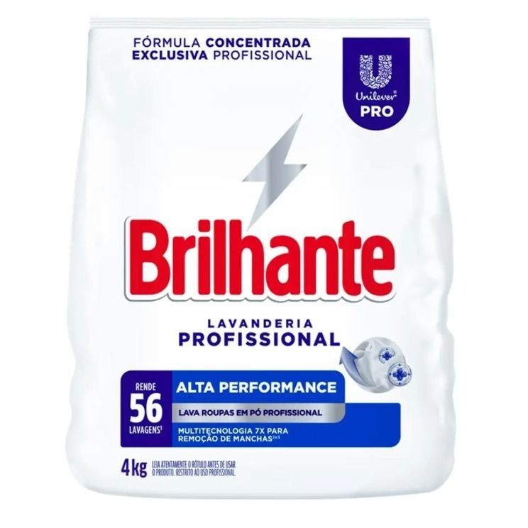 Sabão em Pó Lava Roupas Brilhante Pro Pacote 4kg