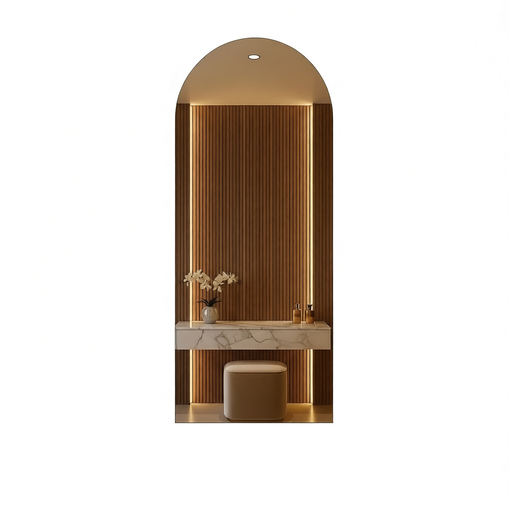 Espelho corpo inteiro Oval Madri Led 120cm x 50cm Led Branca e Amarela Flame Quarto Salão Loja