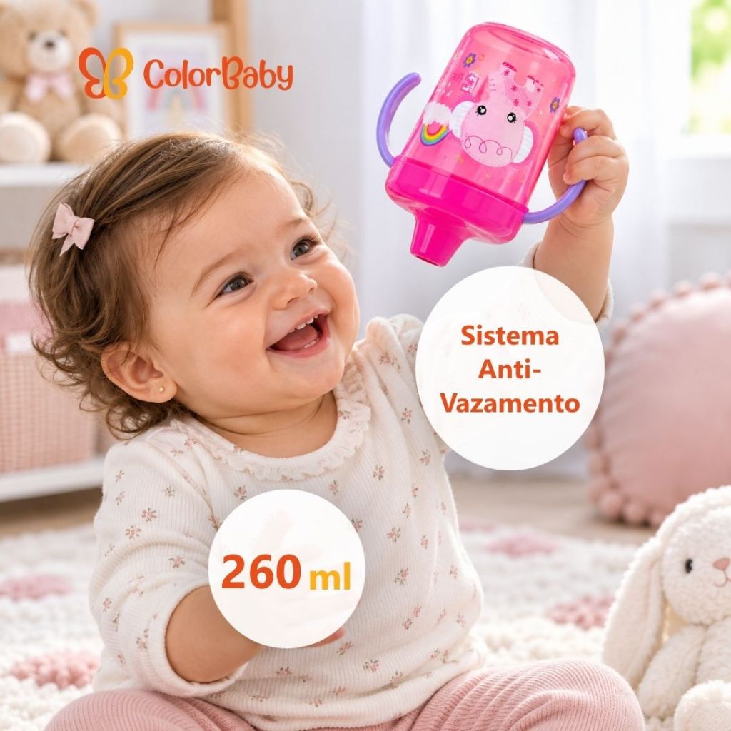 Copo de Treinamento/Transição Infantil para Bebês e Crianças 260ml - ColorBaby · foto 2