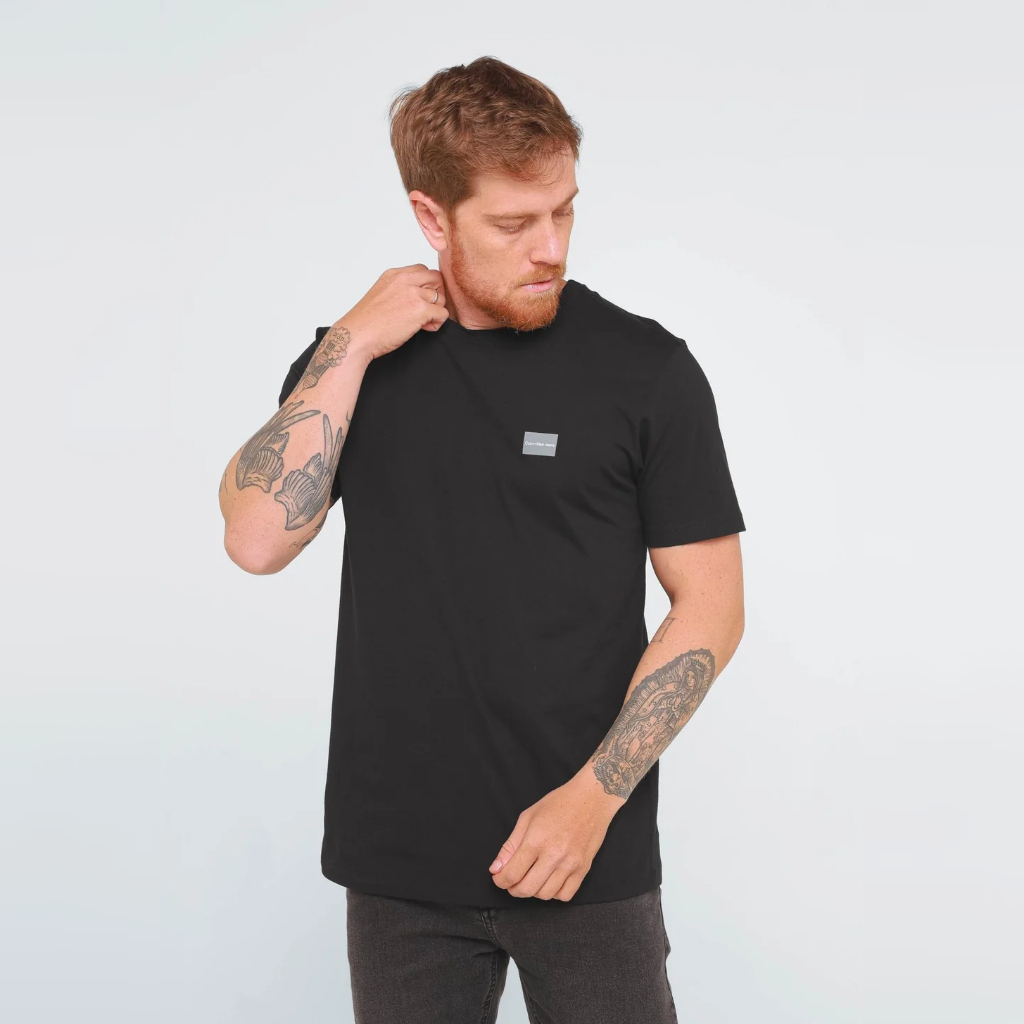 Camiseta Masculina Calvin Klein Jeans Logo Quadrado no Peito - Sale