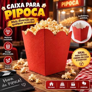 10 Unidades Cachepot para Pipoca Balde de Papel Pipoca Lembrancinha Festa Aniversário Colorido