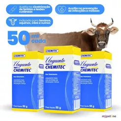 Kit 3 Unguento Chemitec 50g - Pomada Cicatrizante Para Animais