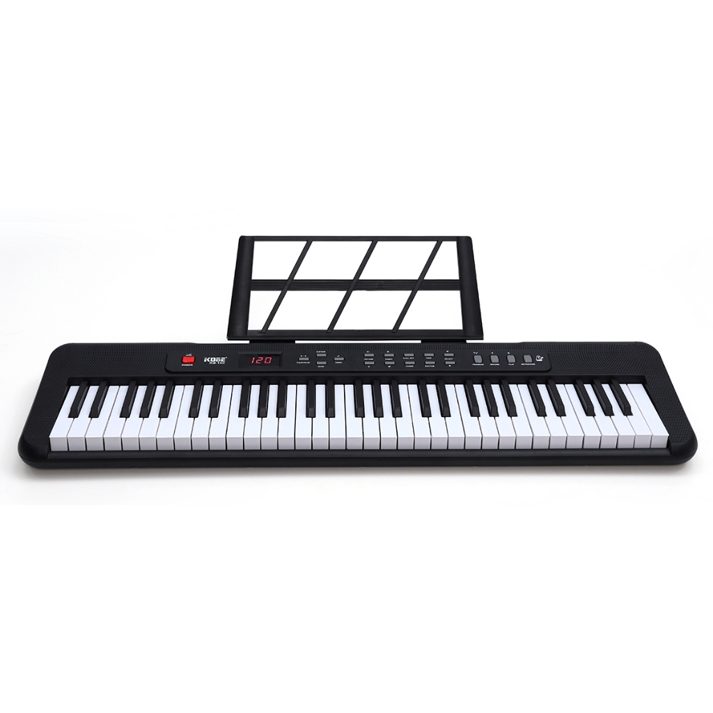 Teclado Musical Kobe Iniciante KB-150 5/8 61 Teclas PRETO - Para adultos e Crianças
