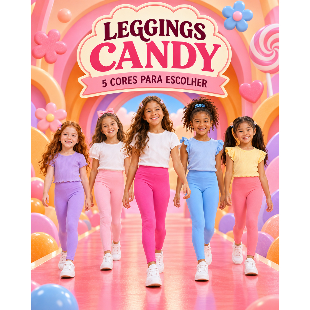 Kit1- 2- 3 Calça Legging Infantil Menina Lisa Cós Duplo Sem Elástico 2 ao 10 Suplex Macio Confort