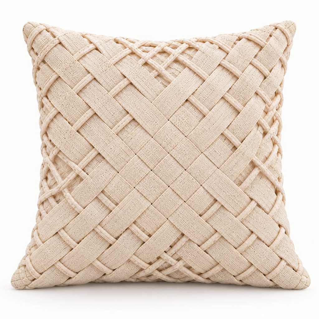 Capa de Almofada TRAMA 43x43cm | Texturizada em Trama Artesanal para Sofá e Cama