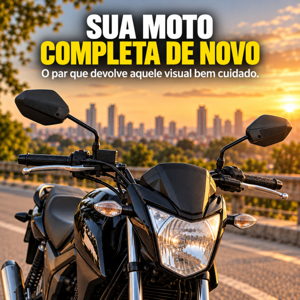 Par Retrovisor Espelho Moto Honda Cg Titan Fan 125 150 160 Pop Bros Biz Pcx Xre Rosca Honda M10 — imagem 2 de 2
