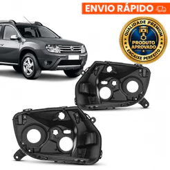 Carcaça Farol Renault Duster 2010 2011 2012 2013 2014 2015 Fundo Preto