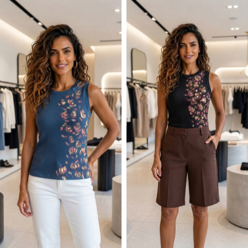 KIT 2 Blusa Regata Feminina Ribana Basica Canelada Casual Estilosa Ideal para o Dia a Dia