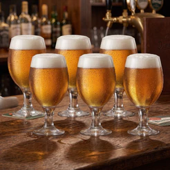 Taças Para Cerveja Roma, Jogo de Taças Pequenas P Para Chopp e Cerveja 6 Peças, 310ml - Ruvolo