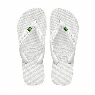 Chinelo Unissex Havai Branca Top Bandeirinha Brasil Envio Imediato