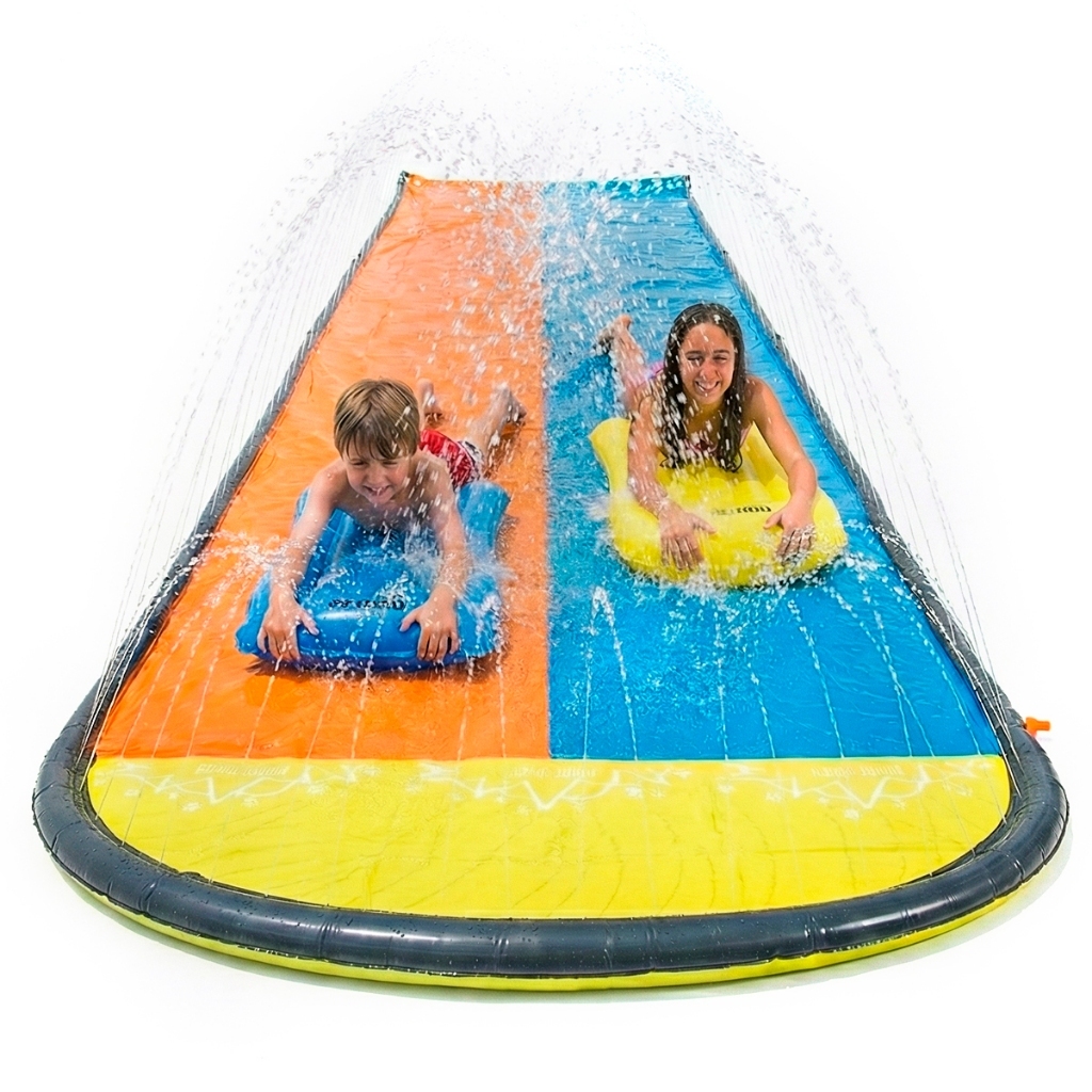 Escorregador Duplo Inflavel Com Jato De Agua Infantil Pista Importway